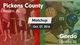 Matchup: Pickens County vs. Gordo  2016