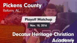 Matchup: Pickens County vs. Decatur Heritage Christian Academy  2016