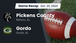 Recap: Pickens County  vs. Gordo  2020