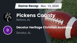Recap: Pickens County  vs. Decatur Heritage Christian Academy  2020