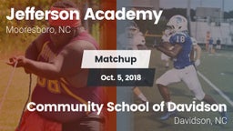 Matchup: Jefferson Academy vs. Community School of Davidson 2018