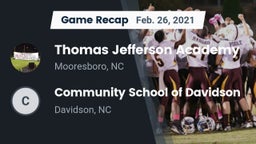 Recap: Thomas Jefferson Academy  vs. Community School of Davidson 2021