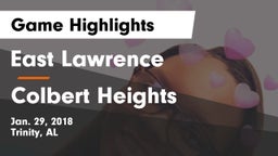 East Lawrence  vs Colbert Heights Game Highlights - Jan. 29, 2018