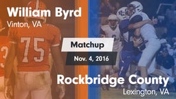 Matchup: Byrd vs. Rockbridge County  2016