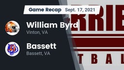 Recap: William Byrd  vs. Bassett  2021