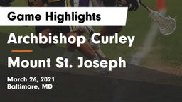 Archbishop Curley  vs Mount St. Joseph  Game Highlights - March 26, 2021