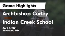 Archbishop Curley  vs Indian Creek School Game Highlights - April 9, 2021