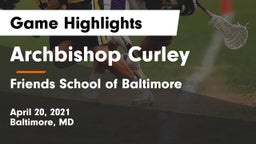 Archbishop Curley  vs Friends School of Baltimore      Game Highlights - April 20, 2021