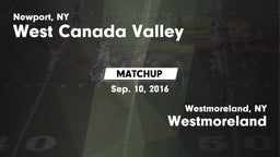 Matchup: West Canada Valley vs. Westmoreland  2016