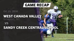 Recap: West Canada Valley  vs. Sandy Creek Central School 2016
