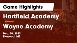 Hartfield Academy  vs Wayne Academy  Game Highlights - Dec. 20, 2023