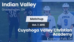Matchup: Indian Valley vs. Cuyahoga Valley Christian Academy  2016