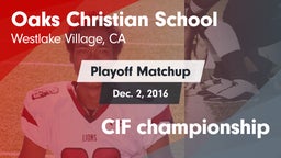 Matchup: Oaks Christian vs. CIF championship 2016