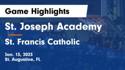 St. Joseph Academy  vs St. Francis Catholic  Game Highlights - Jan. 13, 2023