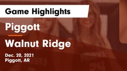 Piggott  vs Walnut Ridge  Game Highlights - Dec. 20, 2021