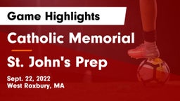 Catholic Memorial  vs St. John's Prep Game Highlights - Sept. 22, 2022