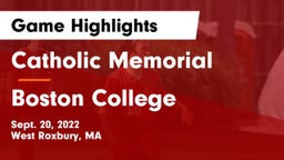 Catholic Memorial  vs Boston College  Game Highlights - Sept. 20, 2022