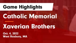 Catholic Memorial  vs Xaverian Brothers  Game Highlights - Oct. 4, 2022