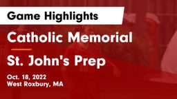 Catholic Memorial  vs St. John's Prep Game Highlights - Oct. 18, 2022