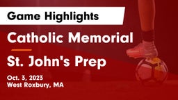 Catholic Memorial  vs St. John's Prep Game Highlights - Oct. 3, 2023