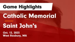 Catholic Memorial  vs Saint John's  Game Highlights - Oct. 12, 2023