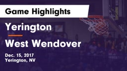 Yerington  vs West Wendover Game Highlights - Dec. 15, 2017