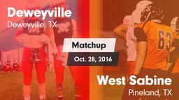 Matchup: Deweyville vs. West Sabine  2016