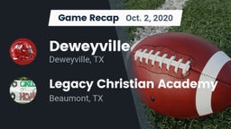 Recap: Deweyville  vs. Legacy Christian Academy  2020