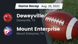 Recap: Deweyville  vs. Mount Enterprise  2022