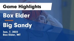 Box Elder  vs Big Sandy  Game Highlights - Jan. 7, 2022