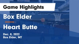 Box Elder  vs Heart Butte  Game Highlights - Dec. 8, 2022