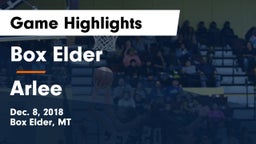 Box Elder  vs Arlee  Game Highlights - Dec. 8, 2018