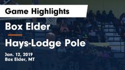 Box Elder  vs Hays-Lodge Pole  Game Highlights - Jan. 12, 2019