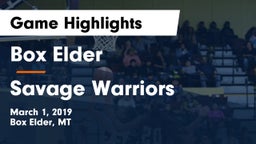 Box Elder  vs Savage Warriors Game Highlights - March 1, 2019