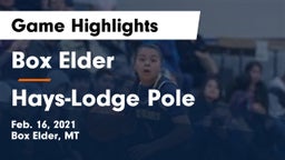 Box Elder  vs Hays-Lodge Pole  Game Highlights - Feb. 16, 2021