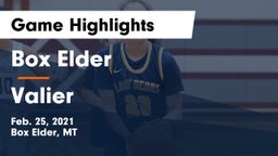 Box Elder  vs Valier Game Highlights - Feb. 25, 2021