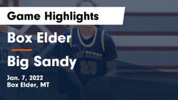 Box Elder  vs Big Sandy Game Highlights - Jan. 7, 2022