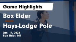 Box Elder  vs Hays-Lodge Pole  Game Highlights - Jan. 14, 2022