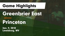 Greenbrier East  vs Princeton  Game Highlights - Jan. 9, 2018