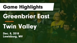 Greenbrier East  vs Twin Valley Game Highlights - Dec. 8, 2018