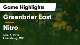 Greenbrier East  vs Nitro  Game Highlights - Jan. 3, 2019