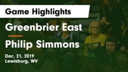 Greenbrier East  vs Philip Simmons  Game Highlights - Dec. 21, 2019