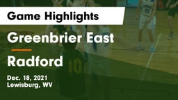 Greenbrier East  vs Radford  Game Highlights - Dec. 18, 2021