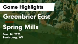 Greenbrier East  vs Spring Mills  Game Highlights - Jan. 14, 2023