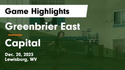 Greenbrier East  vs Capital  Game Highlights - Dec. 20, 2023