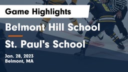 Belmont Hill School vs St. Paul's School Game Highlights - Jan. 28, 2023