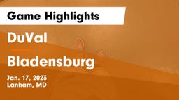 DuVal  vs Bladensburg  Game Highlights - Jan. 17, 2023
