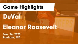 DuVal  vs Eleanor Roosevelt  Game Highlights - Jan. 26, 2023