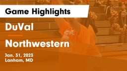DuVal  vs Northwestern  Game Highlights - Jan. 31, 2023