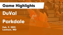 DuVal  vs Parkdale  Game Highlights - Feb. 9, 2023
